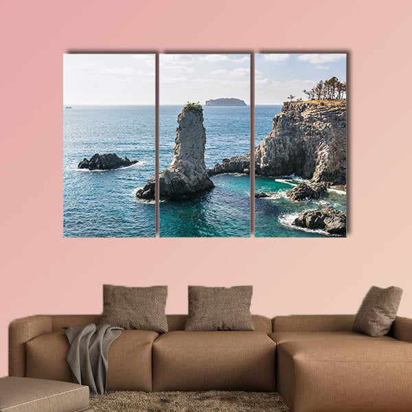 Oedolgae, 20-meter tall pillar shaped Rock in Jeju island wall art