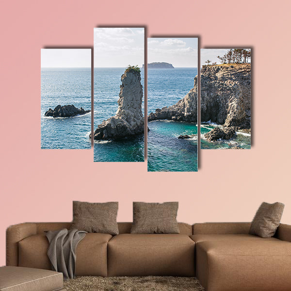 Oedolgae, 20-meter tall pillar shaped Rock in Jeju island wall art