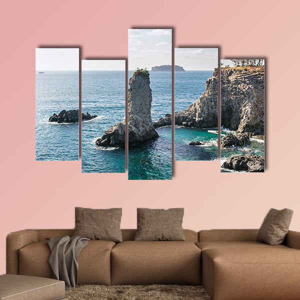 Oedolgae, 20-meter tall pillar shaped Rock in Jeju island wall art