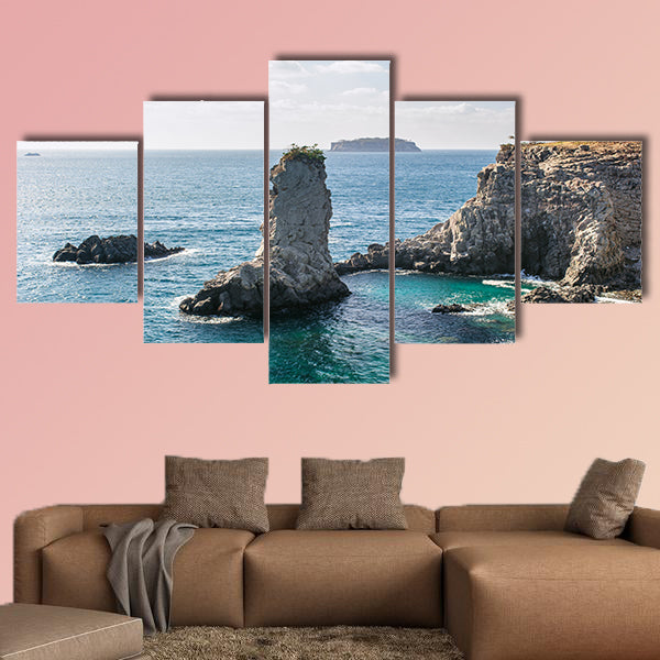 Oedolgae, 20-meter tall pillar shaped Rock in Jeju island wall art