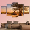 Africa, Ethiopia, huts in a Hamer village in the sunset light wall art