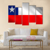 Chilean flag waving in the wind Multi panel canvas wall art