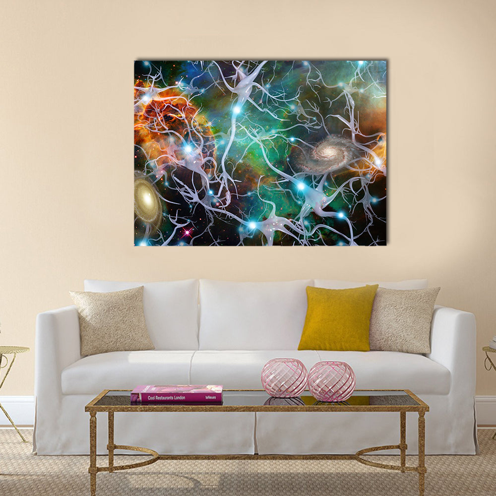Brain Cells and Deep Space Multi Panel Canvas Wall Art