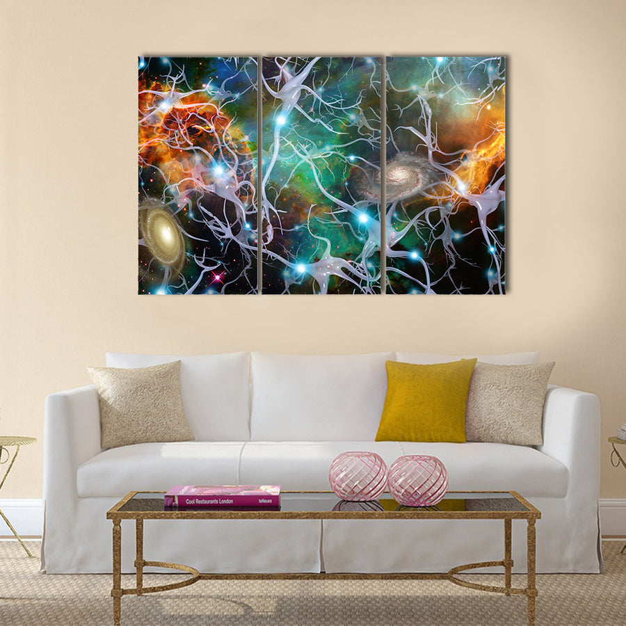 Brain Cells and Deep Space Multi Panel Canvas Wall Art