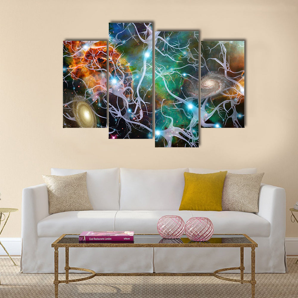 Brain Cells and Deep Space Multi Panel Canvas Wall Art