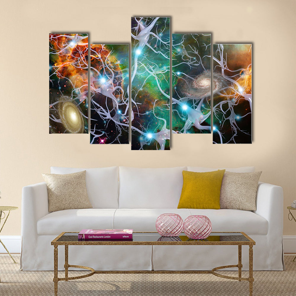 Brain Cells and Deep Space Multi Panel Canvas Wall Art