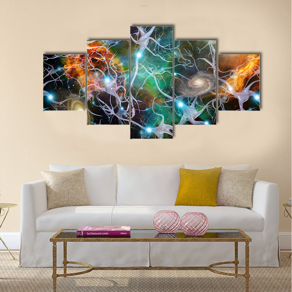 Brain Cells and Deep Space Multi Panel Canvas Wall Art