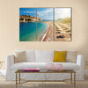 Beach near the island Sveti Stefan Montenegro Multi panel canvas wall art