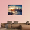 New York City, Manhattan after sunset, beautiful cityscape multi panel canvas wall art