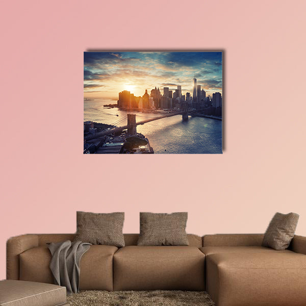 New York City - Manhattan after sunset beautiful cityscape wall art