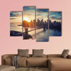 New York City, Manhattan after sunset, beautiful cityscape multi panel canvas wall art