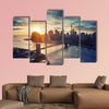 New York City, Manhattan after sunset, beautiful cityscape multi panel canvas wall art