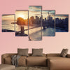 New York City, Manhattan after sunset, beautiful cityscape multi panel canvas wall art