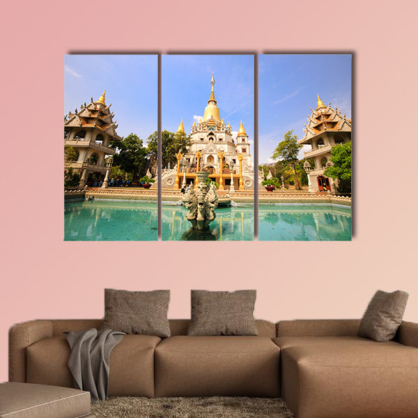 Buu Long pagoda at Ho Chi Minh City, Vietnam multi panel canvas wall art