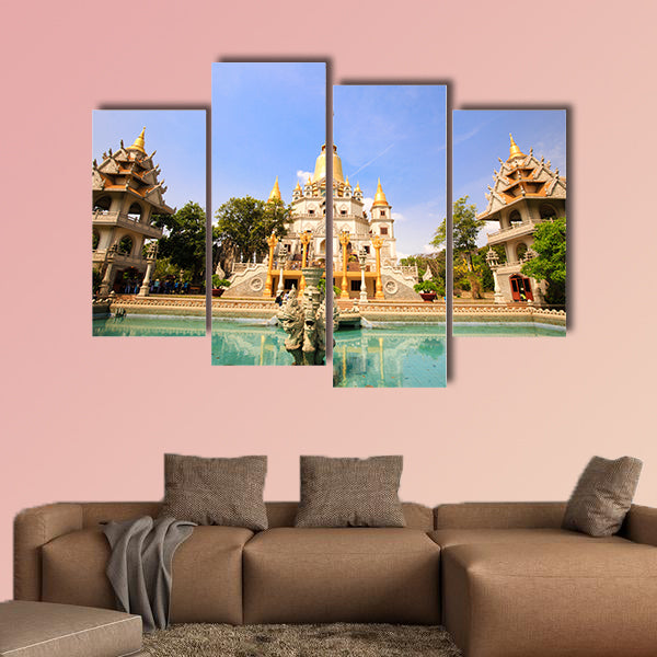 Buu Long pagoda at Ho Chi Minh City, Vietnam multi panel canvas wall art