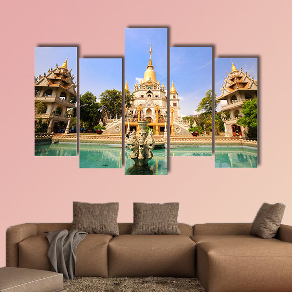 Buu Long pagoda at Ho Chi Minh City, Vietnam multi panel canvas wall art