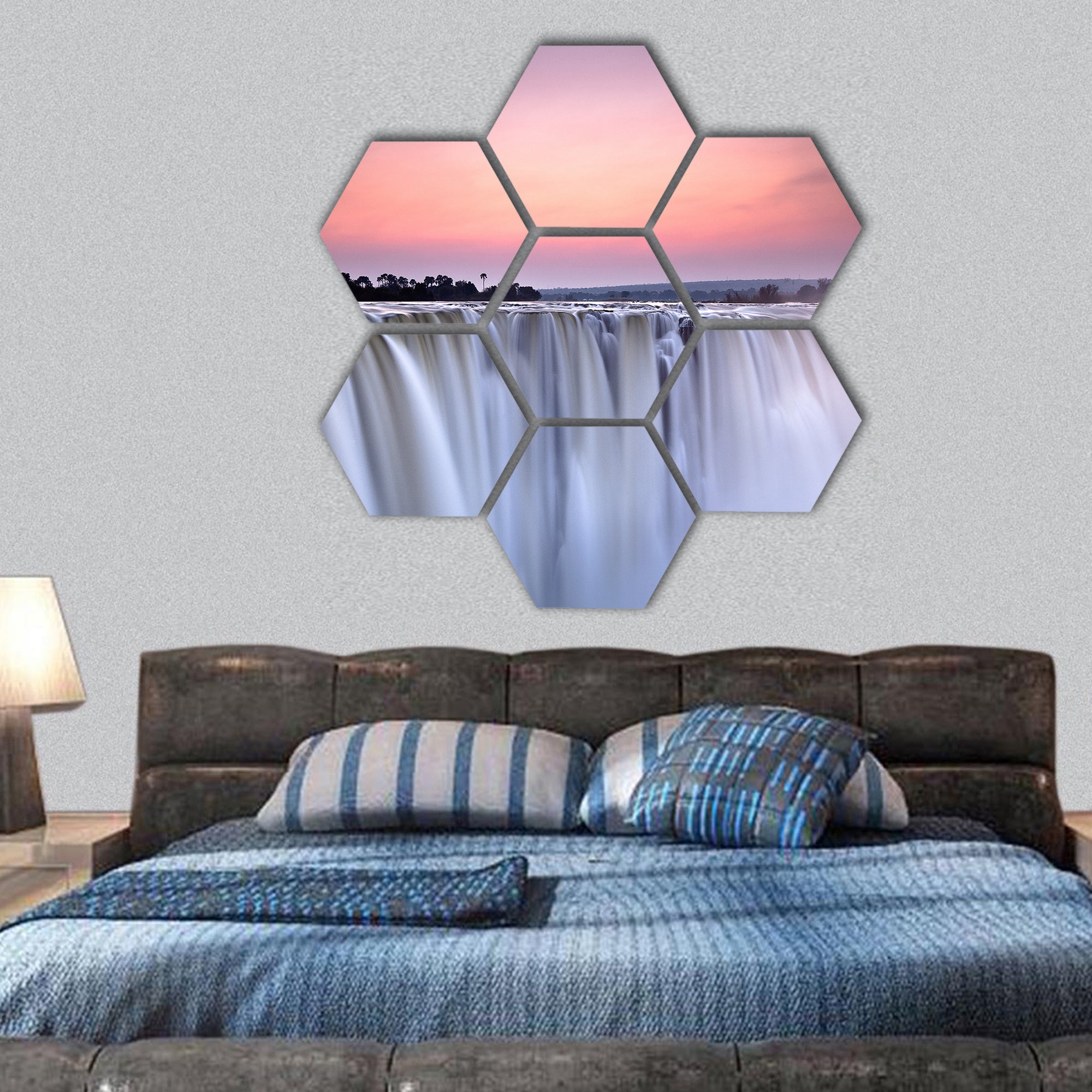 Victoria Falls hexagonal canvas wall art