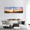 Rainbow over Eiffel tower panoramic canvas wall art