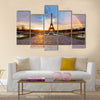 Rainbow over Eiffel tower, Paris Multi panel canvas wall art