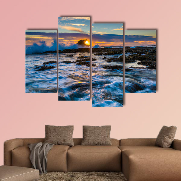Waves and rocks at sunset, at Little Corona Beach, in Corona wall art