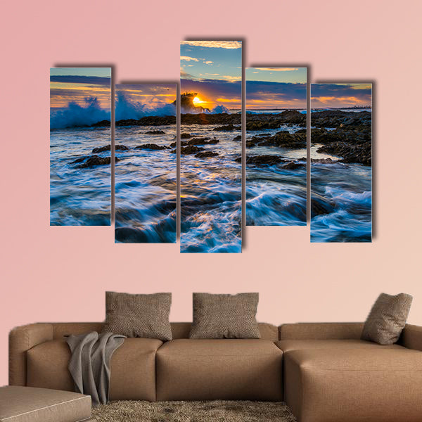 Waves and rocks at sunset, at Little Corona Beach, in Corona wall art