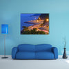 Twilight scene of the road beside mountain and sea multi panel canvas wall art