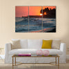 Sunset in March at Playa El Tunco, El Salvador Multi Panel Canvas Wall art