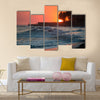 Sunset in March at Playa El Tunco, El Salvador Multi Panel Canvas Wall art