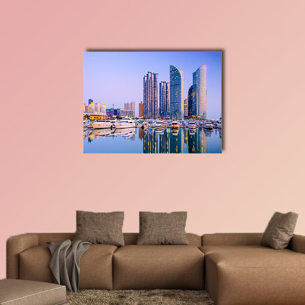 Cityscape at Haeundae in Busan, South Korea multi panel canvas wall art