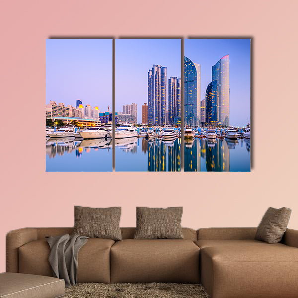 Cityscape at Haeundae in Busan, South Korea multi panel canvas wall art