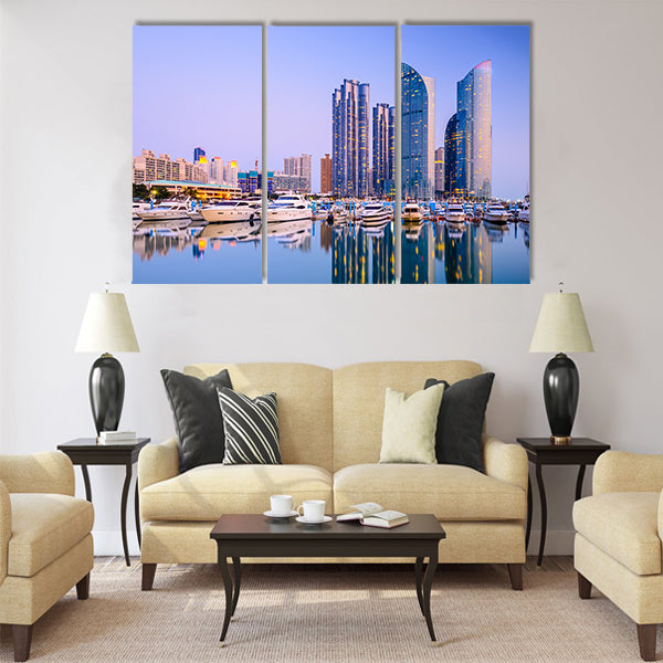 cityscape at Haeundae in Busan Multi panel canvas wall art