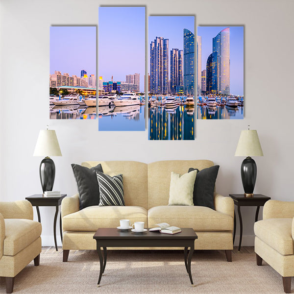 cityscape at Haeundae in Busan Multi panel canvas wall art