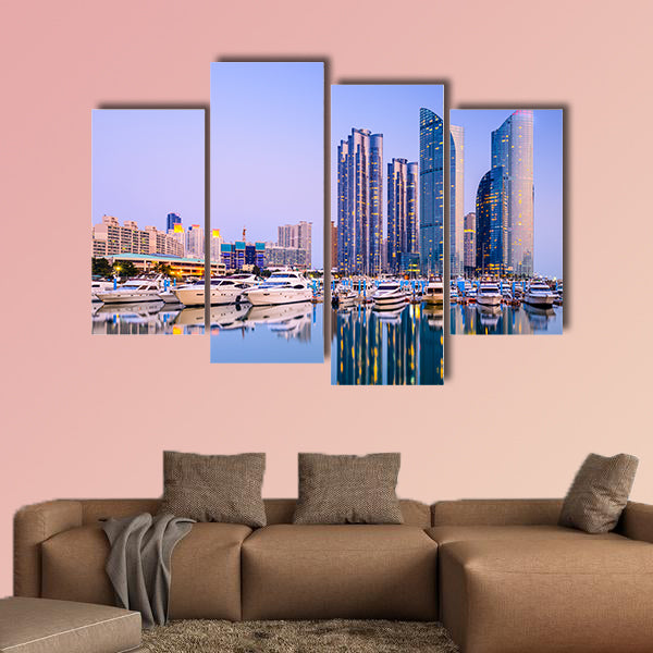 Cityscape at Haeundae in Busan, South Korea multi panel canvas wall art