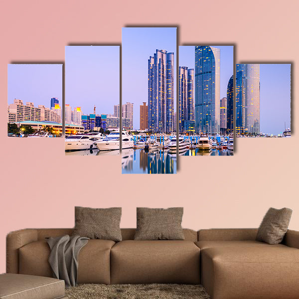 Cityscape at Haeundae in Busan, South Korea multi panel canvas wall art