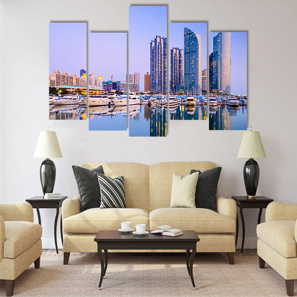 cityscape at Haeundae in Busan Multi panel canvas wall art