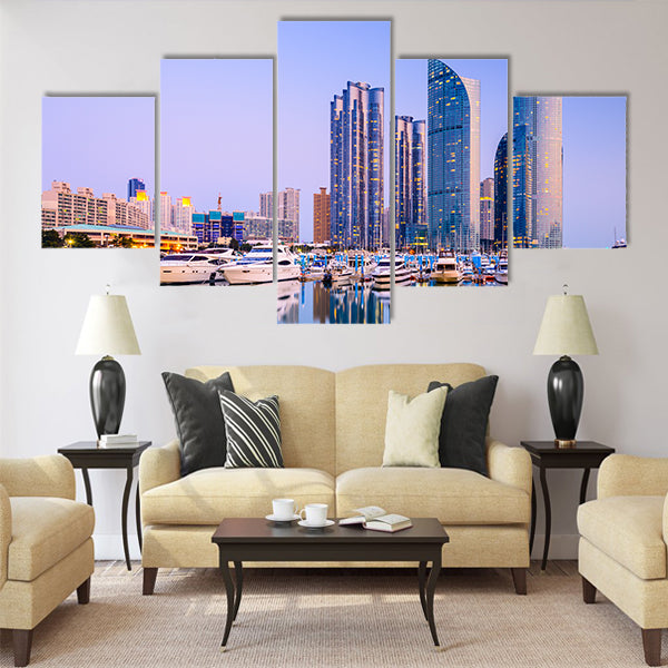 cityscape at Haeundae in Busan Multi panel canvas wall art