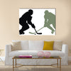 Abstract vector illustration of hockey player silhouette Multi panel canvas wall art