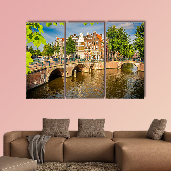 Amsterdam cityscape multi panel canvas wall art