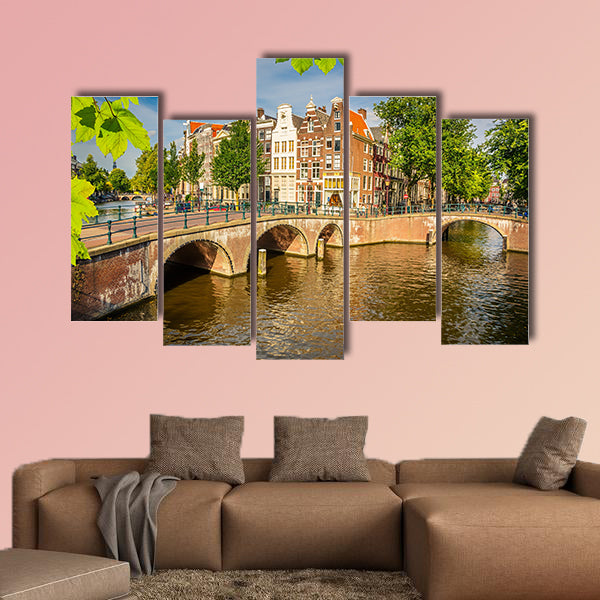 Amsterdam cityscape multi panel canvas wall art