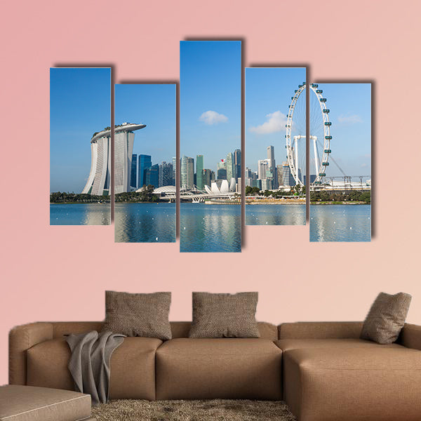 View of Marina Bay Marina Bay is one of the most famous tourist attraction in Singapore Multi panel canvas wall art