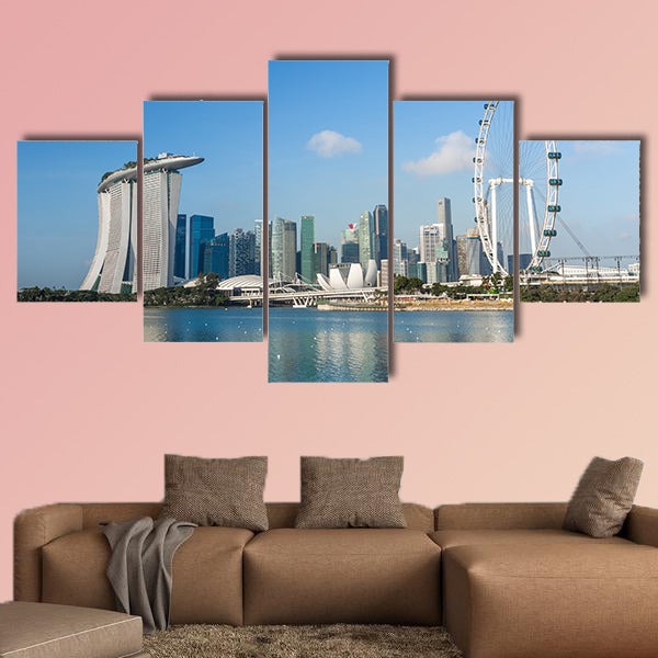 View of Marina Bay Marina Bay is one of the most famous tourist attraction in Singapore Multi panel canvas wall art
