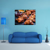 BBQ chicken wings with spices and dips Multi panel canvas wall art