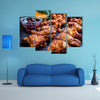 BBQ chicken wings with spices and dips Multi panel canvas wall art