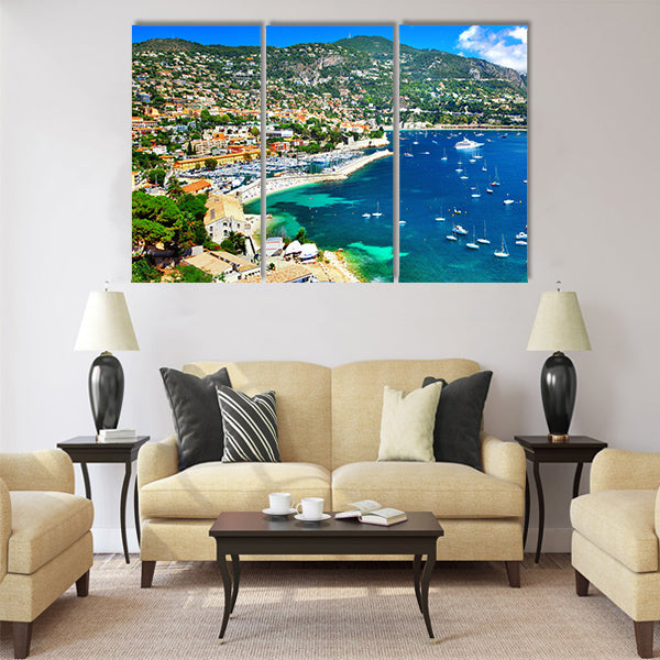 pictorial azzure coast of France, view ov Nice Multi Panel Canvas Wall Art