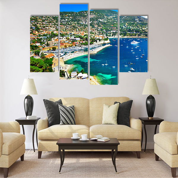 pictorial azzure coast of France, view ov Nice Multi Panel Canvas Wall Art