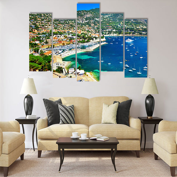 pictorial azzure coast of France, view ov Nice Multi Panel Canvas Wall Art