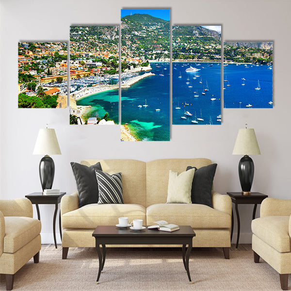 pictorial azzure coast of France, view ov Nice Multi Panel Canvas Wall Art