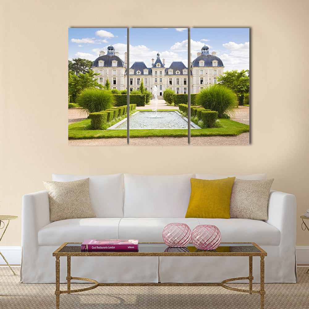 Cheverny Chateau view from apprentices garden, France Multi Panel Canvas Wall Art