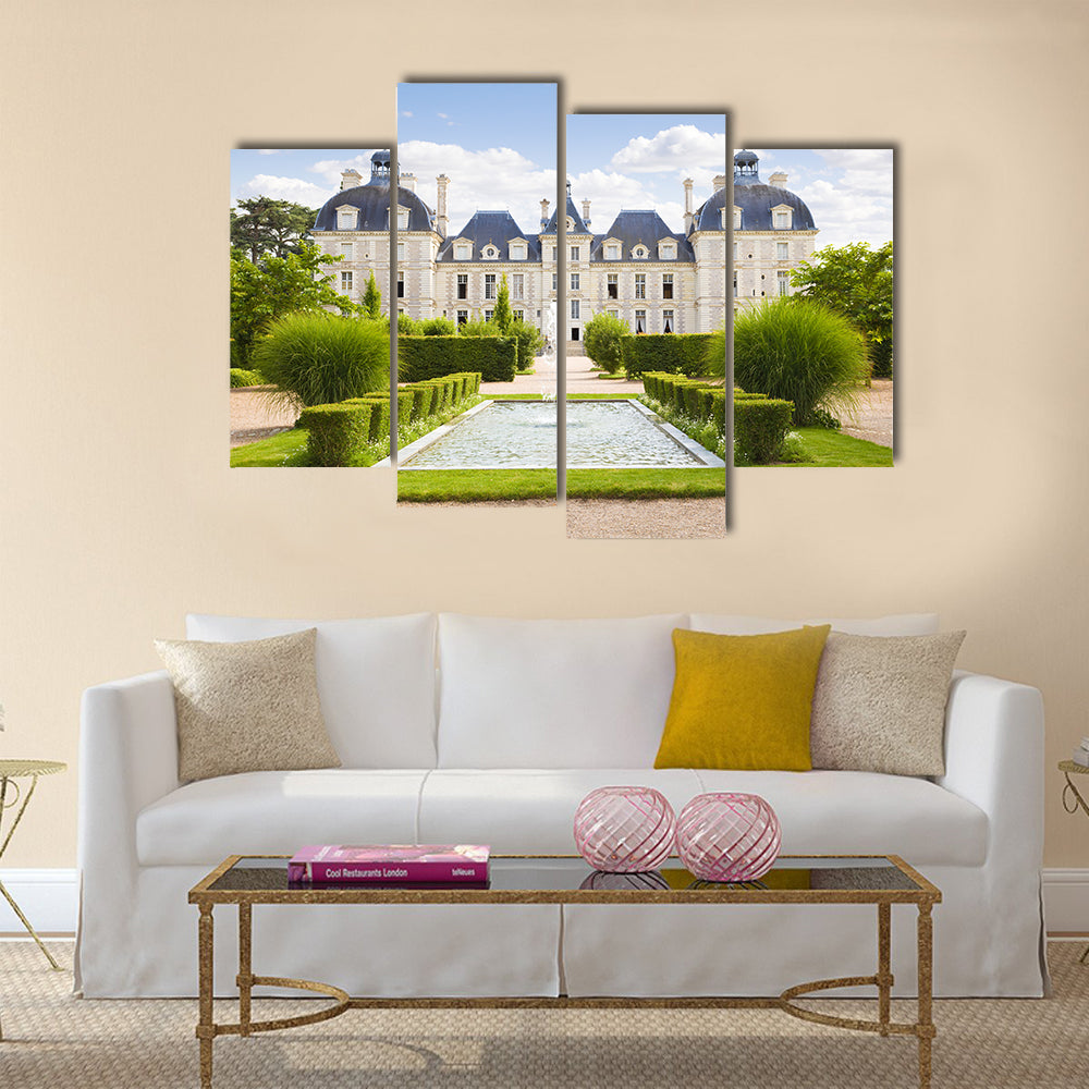 Cheverny Chateau view from apprentices garden, France Multi Panel Canvas Wall Art