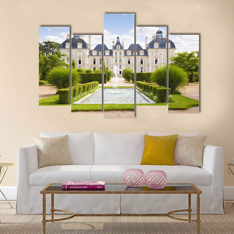 Cheverny Chateau view from apprentices garden, France Multi Panel Canvas Wall Art